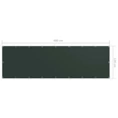Greatstore sötétzöld oxford-szövet erkélyparaván 120 x 400 cm