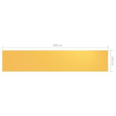 Greatstore sárga oxford-szövet erkélyparaván 120 x 600 cm