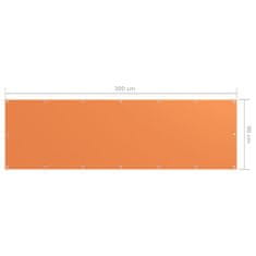 shumee narancssárga oxford-szövet erkélyparaván 90 x 300 cm