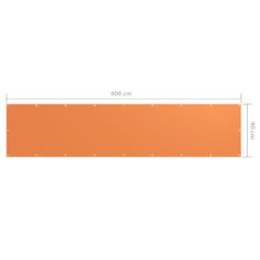 Greatstore narancssárga oxford-szövet erkélyparaván 90 x 400 cm