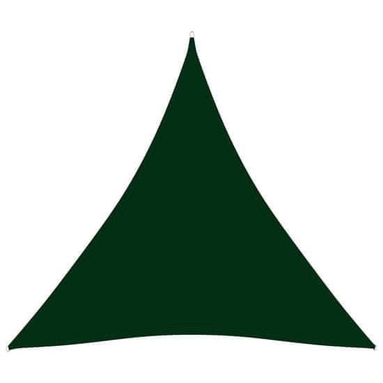 Vidaxl sötétzöld háromszög alakú oxford-szövet napvitorla 4,5x4,5x4,5 m 135508