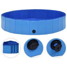 shumee összehajtható kék PVC kutyamedence 160 x 30 cm