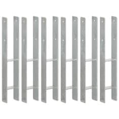 shumee 6 db ezüstszínű horganyzott acél kerítéshorgony 9 x 6 x 60 cm