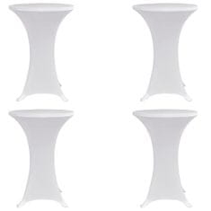 shumee 4 darab fehér sztreccs asztalterítő bárasztalhoz Ø60 cm 