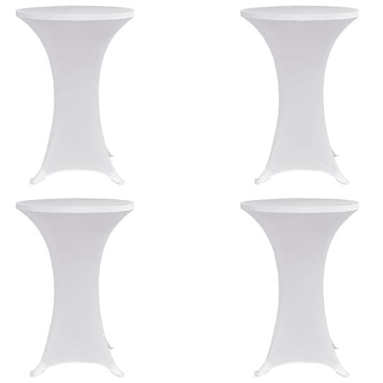 shumee 4 db fehér sztreccs asztalterítő bárasztalhoz Ø70 cm