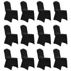 Vidaxl 12 darab fekete sztreccs székszoknya 279091