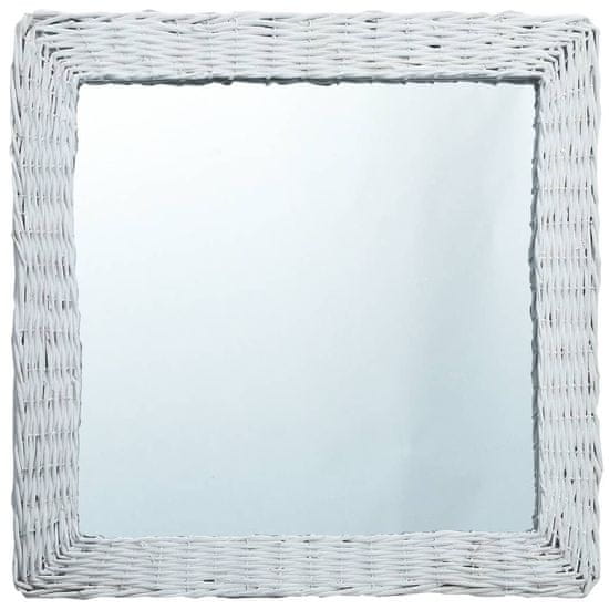 shumee fehér fonott vesszőkeretes tükör 60 x 60 cm