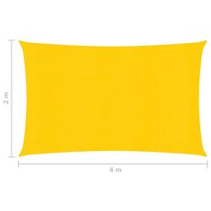 Greatstore sárga HDPE napvitorla 160 g/m² 2 x 4 m