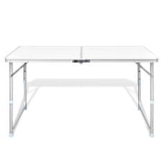 shumee Összecsukható Állítható Kemping Alumínium Asztal 120 x 60 cm