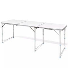 shumee Összecsukható Állítható Alumínium Kemping asztal 180 x 60 cm