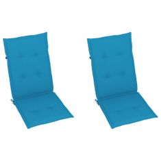 shumee 2 db kék párna kerti székhez 120 x 50 x 3 cm