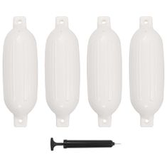 shumee 4 darab fehér PVC hajóütköző 58,5 x 16,5 cm