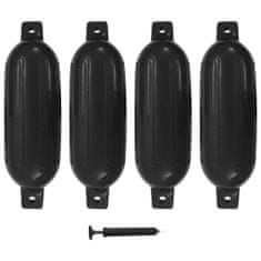 shumee 4 darab fekete PVC hajóütköző 58,5 x 16,5 cm