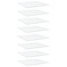 Greatstore 8 db fehér forgácslap könyvespolc 40 x 40 x 1,5 cm