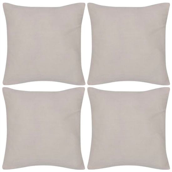 shumee 130911 4 Beige Cushion Covers Cotton 50 x 50 cm