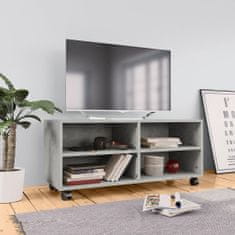 shumee betonszürke forgácslap TV-szekrény görgőkkel 90 x 35 x 35 cm 