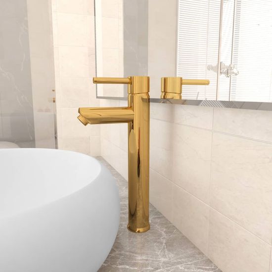 Greatstore aranyszínű fürdőszobai keverős csaptelep 12 x 30 cm
