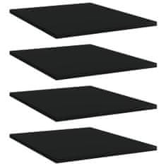 shumee 4 db fekete forgácslap könyvespolc 40 x 50 x 1,5 cm
