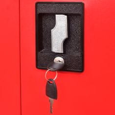 shumee fekete és piros 2 ajtós acél szerszámos szekrény 90x40x180 cm