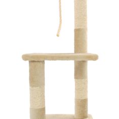 Greatstore bézs macskabútor szizál kaparófákkal 109 cm