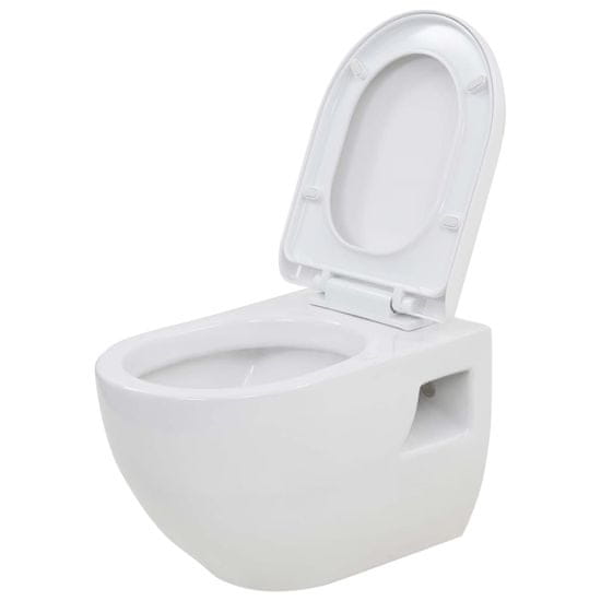 Vidaxl fehér kerámia fali WC csésze 143022