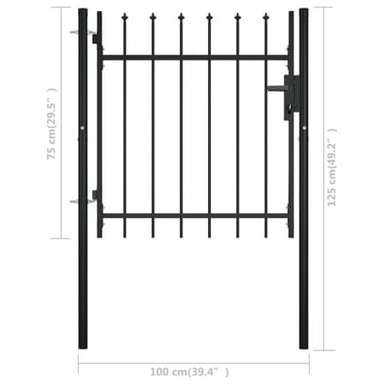 shumee ajtós lándzsahegy tetejű kerítéskapu 100 x 75 cm
