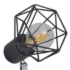 shumee Ipari stílusú drótháló árnyékolós 4 x LED-es fali lámpa fekete