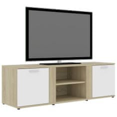 shumee fehér és sonoma tölgy színű forgácslap TV-szekrény 120x34x37 cm