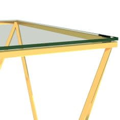 Greatstore arany-átlátszó rozsdamentes acél dohányzóasztal 50 x 50 x 55 cm