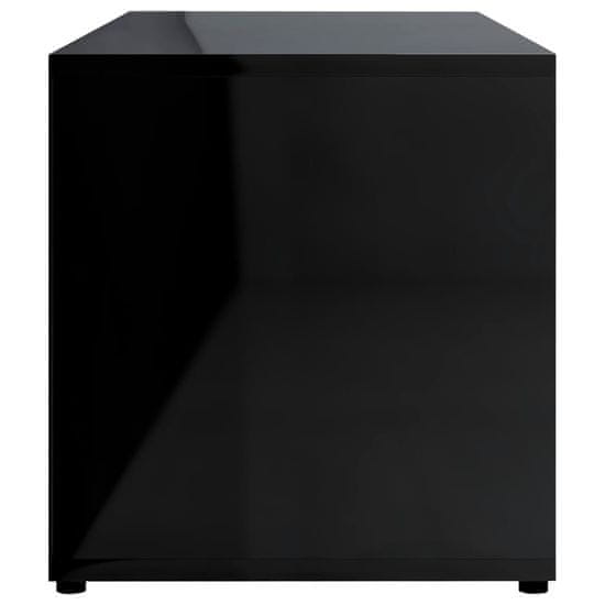 shumee magasfényű fekete forgácslap TV-szekrény 80 x 34 x 36 cm