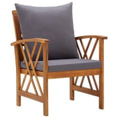 shumee 3057994 5 Piece Garden Lounge Set with Cushions Solid Acacia Wood (310265+2x310268)