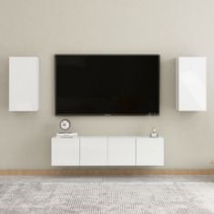 shumee 2 db magasfényű fehér forgácslap TV-szekrény 30,5 x 30 x 60 cm