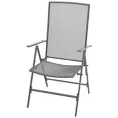 shumee 2 db szürke rakásolható acél kerti szék