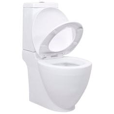 Greatstore fürdőszobai kerek fehér kerámia WC alsó vízelvezetéssel