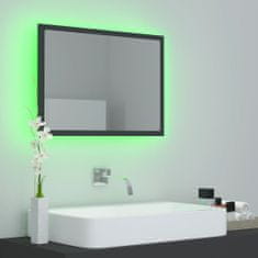 Greatstore szürke LED-es mérnöki fa fürdőszobatükör 60x8,5x37 cm