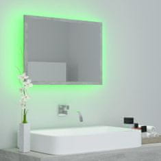 Greatstore betonszürke LED-es mérnöki fa fürdőszobatükör 60x8,5x37 cm