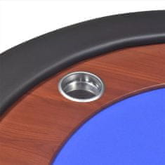 Greatstore 10 személyes, kék pókerasztal osztó résszel és zsetontálcával