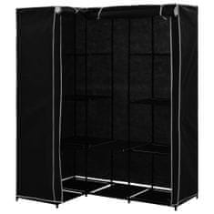 Greatstore fekete sarokruhásszekrény 130 x 87 x 169 cm