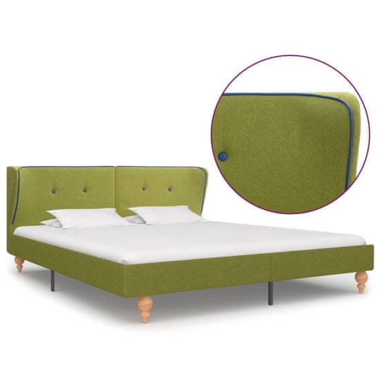 shumee zöld szövetkárpitozású ágykeret 160 x 200 cm