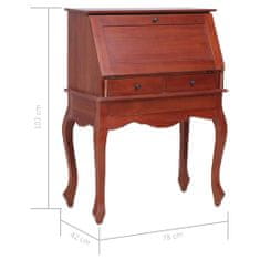 shumee 283841 Secretary Desk Brown 78x42x103 cm Solid Mahogany Wood