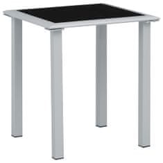 shumee fekete és ezüst acél és üveg kerti asztal 41 x 41 x 45 cm