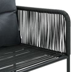 shumee 4 db fekete polyrattan kültéri szék párnával