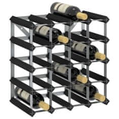 Greatstore fekete tömör fenyőfa bortartó állvány 20 palackhoz