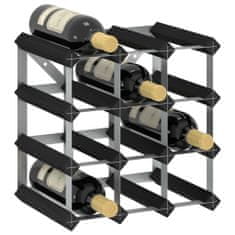 Greatstore fekete tömör fenyőfa bortartó állvány 12 palackhoz