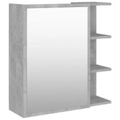 Greatstore betonszürke forgácslap tükrös fürdőszobaszekrény 62,5x20,5x64cm