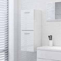 shumee magasfényű fehér forgácslap fürdőszobaszekrény 30 x 30 x 80 cm