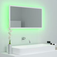 shumee fehér LED-es mérnöki fa fürdőszobatükör 80x8,5x37 cm