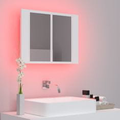 Greatstore fehér LED-es tükrös fürdőszobaszekrény 60 x 12 x 45 cm