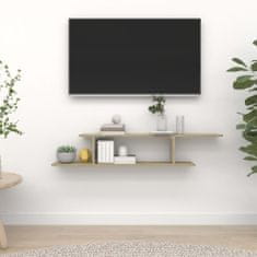 Greatstore sonoma-tölgyszínű forgácslap fali TV-polc 125 x 18 x 23 cm