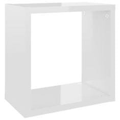 Greatstore 4 db magasfényű fehér fali kockapolc 26 x 15 x 26 cm